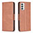 Custodia Portafoglio In Pelle Cover con Supporto B04F per Samsung Galaxy F23 5G Marrone