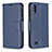 Custodia Portafoglio In Pelle Cover con Supporto B04F per Samsung Galaxy M10 Blu
