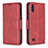 Custodia Portafoglio In Pelle Cover con Supporto B04F per Samsung Galaxy M10 Rosso