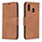 Custodia Portafoglio In Pelle Cover con Supporto B04F per Samsung Galaxy M10S Marrone