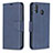 Custodia Portafoglio In Pelle Cover con Supporto B04F per Samsung Galaxy M20 Blu