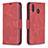 Custodia Portafoglio In Pelle Cover con Supporto B04F per Samsung Galaxy M20 Rosso