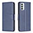 Custodia Portafoglio In Pelle Cover con Supporto B04F per Samsung Galaxy M23 5G Blu