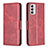 Custodia Portafoglio In Pelle Cover con Supporto B04F per Samsung Galaxy M23 5G Rosso