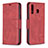 Custodia Portafoglio In Pelle Cover con Supporto B04F per Samsung Galaxy M30 Rosso