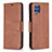 Custodia Portafoglio In Pelle Cover con Supporto B04F per Samsung Galaxy M32 4G Marrone