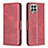 Custodia Portafoglio In Pelle Cover con Supporto B04F per Samsung Galaxy M33 5G Rosso