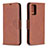 Custodia Portafoglio In Pelle Cover con Supporto B04F per Samsung Galaxy Note 20 5G Marrone