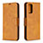 Custodia Portafoglio In Pelle Cover con Supporto B04F per Samsung Galaxy Note 20 5G Marrone Chiaro