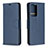 Custodia Portafoglio In Pelle Cover con Supporto B04F per Samsung Galaxy Note 20 Ultra 5G Blu