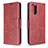 Custodia Portafoglio In Pelle Cover con Supporto B04F per Samsung Galaxy S20 5G Rosso