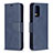 Custodia Portafoglio In Pelle Cover con Supporto B04F per Xiaomi Poco M3 Blu