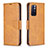 Custodia Portafoglio In Pelle Cover con Supporto B04F per Xiaomi Poco M4 Pro 5G Marrone Chiaro