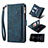 Custodia Portafoglio In Pelle Cover con Supporto B04S per Samsung Galaxy S20 Ultra 5G Blu
