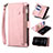Custodia Portafoglio In Pelle Cover con Supporto B04S per Samsung Galaxy S20 Ultra 5G Oro Rosa