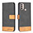 Custodia Portafoglio In Pelle Cover con Supporto B05F per Motorola Moto E20 Nero