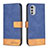 Custodia Portafoglio In Pelle Cover con Supporto B05F per Motorola Moto E32 Blu