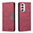 Custodia Portafoglio In Pelle Cover con Supporto B05F per Motorola Moto Edge 30 Pro 5G Rosso