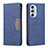 Custodia Portafoglio In Pelle Cover con Supporto B05F per Motorola Moto Edge Plus (2022) 5G Blu