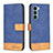 Custodia Portafoglio In Pelle Cover con Supporto B05F per Motorola Moto Edge S30 5G Blu