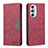 Custodia Portafoglio In Pelle Cover con Supporto B05F per Motorola Moto Edge X30 5G Rosso