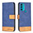 Custodia Portafoglio In Pelle Cover con Supporto B05F per Motorola Moto G71 5G Blu