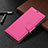 Custodia Portafoglio In Pelle Cover con Supporto B05F per Samsung Galaxy S21 Ultra 5G Rosa Caldo