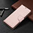 Custodia Portafoglio In Pelle Cover con Supporto B05F per Samsung Galaxy S23 Ultra 5G Rosa