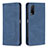 Custodia Portafoglio In Pelle Cover con Supporto B05F per Vivo Y20 Blu