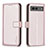 Custodia Portafoglio In Pelle Cover con Supporto B06F per Google Pixel 7a 5G Oro Rosa