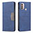 Custodia Portafoglio In Pelle Cover con Supporto B06F per Motorola Moto E20 Blu