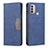 Custodia Portafoglio In Pelle Cover con Supporto B06F per Motorola Moto E30 Blu