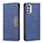 Custodia Portafoglio In Pelle Cover con Supporto B06F per Motorola Moto E32 Blu