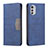 Custodia Portafoglio In Pelle Cover con Supporto B06F per Motorola Moto E32s Blu