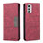 Custodia Portafoglio In Pelle Cover con Supporto B06F per Motorola Moto E32s Rosso