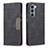 Custodia Portafoglio In Pelle Cover con Supporto B06F per Motorola Moto Edge S30 5G Nero