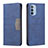Custodia Portafoglio In Pelle Cover con Supporto B06F per Motorola Moto G31 Blu