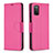 Custodia Portafoglio In Pelle Cover con Supporto B06F per Samsung Galaxy A03s Rosa Caldo