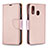 Custodia Portafoglio In Pelle Cover con Supporto B06F per Samsung Galaxy A40 Oro Rosa