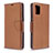 Custodia Portafoglio In Pelle Cover con Supporto B06F per Samsung Galaxy A51 4G Marrone