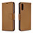 Custodia Portafoglio In Pelle Cover con Supporto B06F per Samsung Galaxy A70 Marrone