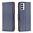 Custodia Portafoglio In Pelle Cover con Supporto B06F per Samsung Galaxy F23 5G Blu