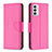 Custodia Portafoglio In Pelle Cover con Supporto B06F per Samsung Galaxy M23 5G Rosa Caldo