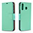 Custodia Portafoglio In Pelle Cover con Supporto B06F per Samsung Galaxy M30 Verde