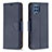 Custodia Portafoglio In Pelle Cover con Supporto B06F per Samsung Galaxy M32 4G Blu