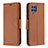 Custodia Portafoglio In Pelle Cover con Supporto B06F per Samsung Galaxy M32 4G Marrone