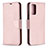 Custodia Portafoglio In Pelle Cover con Supporto B06F per Samsung Galaxy Note 20 5G Oro Rosa
