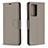 Custodia Portafoglio In Pelle Cover con Supporto B06F per Samsung Galaxy Note 20 Ultra 5G Grigio