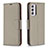 Custodia Portafoglio In Pelle Cover con Supporto B06F per Samsung Galaxy Quantum2 5G Grigio