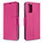 Custodia Portafoglio In Pelle Cover con Supporto B06F per Samsung Galaxy S20 Rosa Caldo